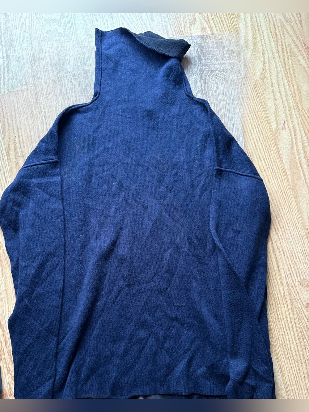 Everlane DoubleKnit Cotton Turtleneck Sweater Navy Black Size M
